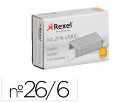 Grapas Rexel 26 6 Mm Galvanizada Caja De 1000 Unidades