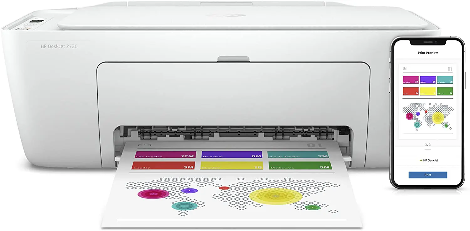 HP DeskJet Impresora multifunción 2720e, Color, Impresora para Hogar,  Impresión, copia, escáner, Conexión inalámbrica